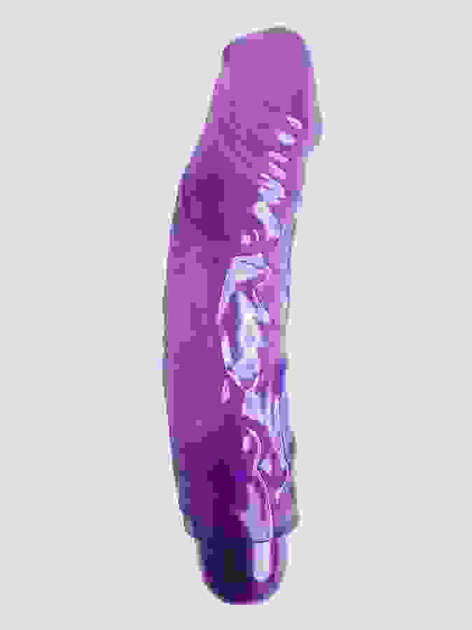 Exotic Diamond 10 Function Extra Girthy Realistic Dildo Vibrator 9 Inch, Purple, hi-res